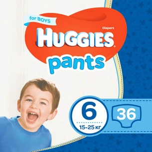 Підгузки Huggies Pants 6 (15-25 кг) для хлопчиків 36 шт (5029053564067) зображення 1