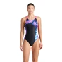 Купальник Arena Dreamhline Swimsuit V Back 008328-500 чорний, фіолетовий, бірюзовій 40 (3468337427964) - зменшене зображення 1