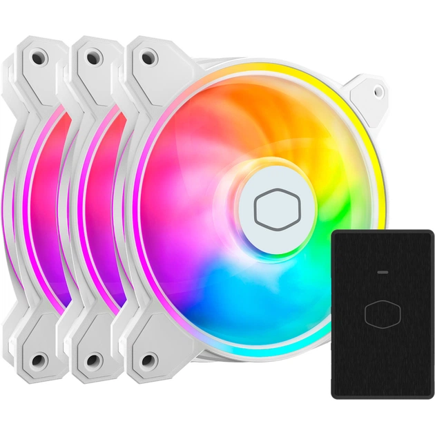 Кулер до корпусу CoolerMaster MasterFan MF120 Halo2 3 in 1 White (MFL-B2DW-213P2-R2) - изображение 1