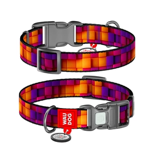 Нашийник для тварин WAUDOG Nylon з QR паспортом "Куби 3Д" пластиковий фастекс М (281-4057) зображення 1