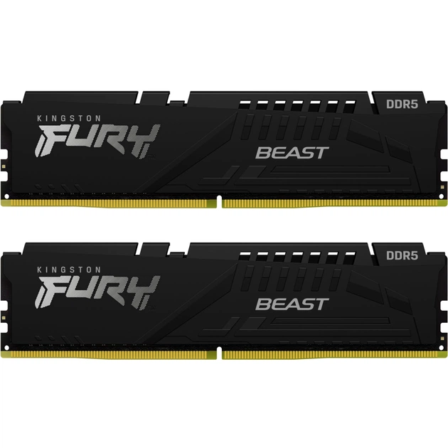 Модуль пам'яті для комп'ютера DDR5 16GB (2x8GB) 6000 MHz Beast Black Kingston Fury (ex.HyperX) (KF560C40BBK2-16) - зображення 1