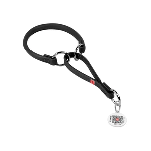 Нашийник для тварин WAUDOG Soft з QR паспортом, круглий, Ш 6 мм Д 21-30 см чорний (75271) зображення 1