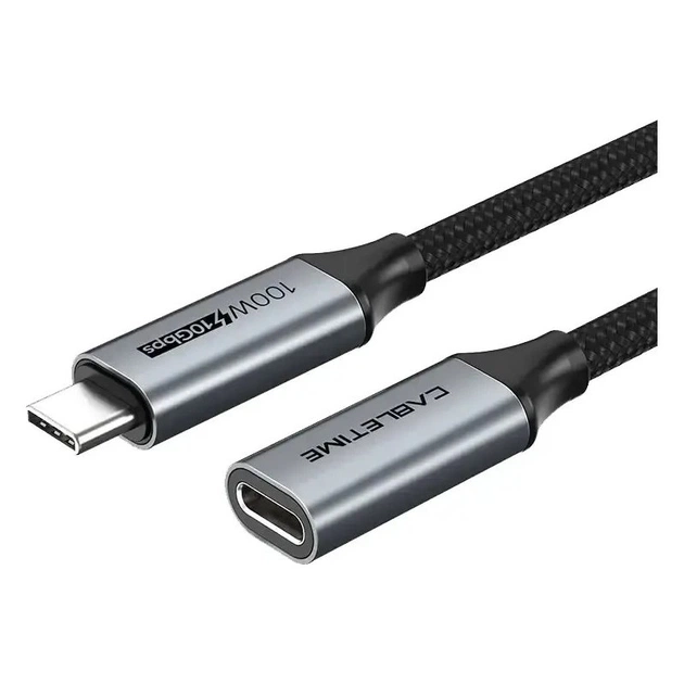Кабель Cabletime USB Type-C - USB Type-C (M/F) PD 100W, 0.5 м, White (CU21E) - изображение 1