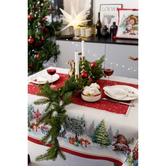 Скатертина Прованс гобеленова Різдвяне багаття 95х100 см (037396) - picture 3