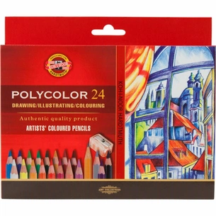 Олівці кольорові Koh-i-Noor Polycolor художні 24 кольорів (3834) зображення 1