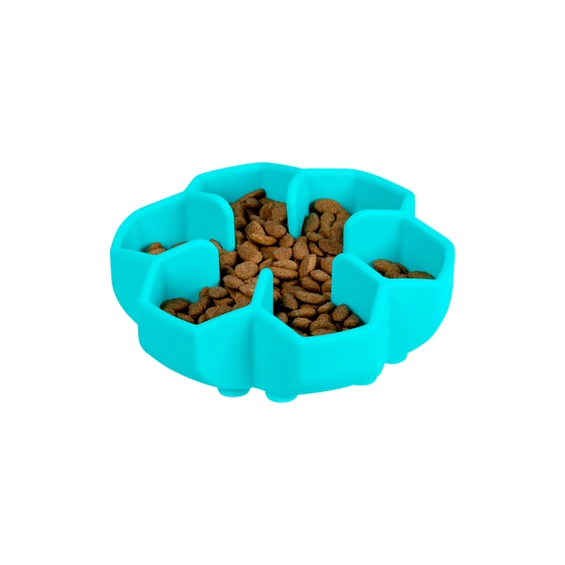 Універсальний посуд для тварин WAUDOG Silicone миска для повільного харчування 450 мл блакитна (23532) - picture 5