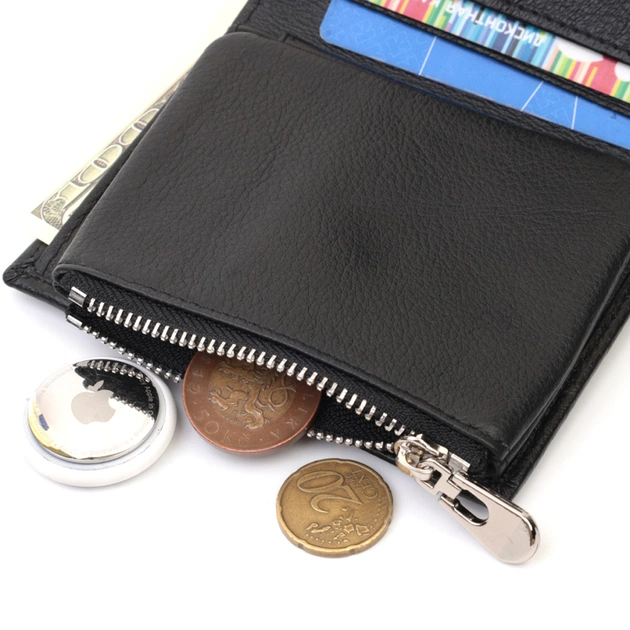 Гаманець ST Leather З натуральної шкіри Чорний (22703) - зображення 8