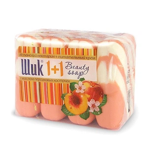 Тверде мило Шик 1+1 Beauty Іспанський нектарин 4x90 г (4820023362413) зображення 1