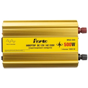 Автомобільний інвертор 12V/220V 500W, чиста синусоїда Porto (MNZ-500) изображение 1