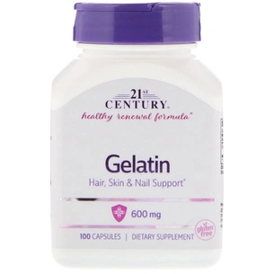 Амінокислота 21st Century Желатин, Gelatin, 600 мг, 100 капсул (CEN-22663) зображення 1