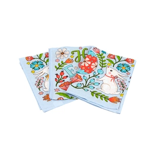 Рушник Руно Набір вафельних Великодні Зайчики з писанкою блакитний 45х60 см 3 шт (710Т_ Великодні Зайчики з писанкою блакитний) зображення 1