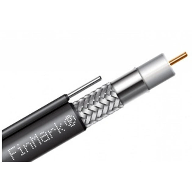 Кабель телевізійний FinMark RG-660, CCS, +steel wire, 305м, black (F660BVM_305_black) - изображение 1