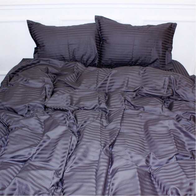 Постільна білизна MirSon Satin Stripe 30-0012 Dark Gray 110х140 дитячий (2200005246214) - зображення 1