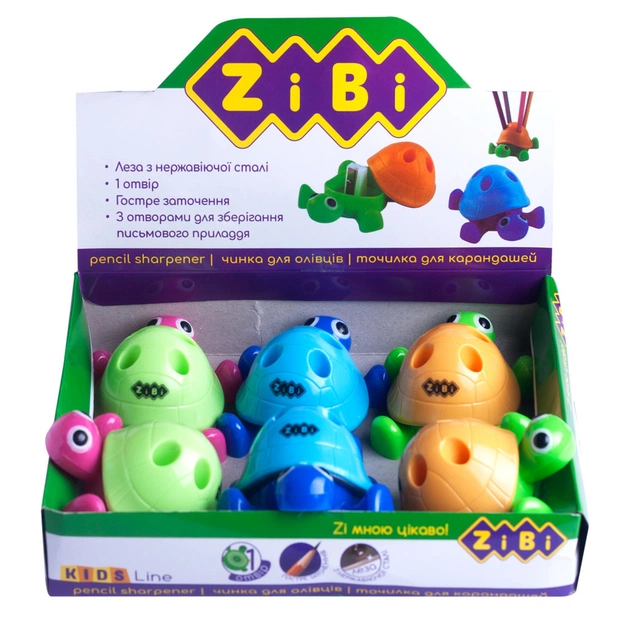 Точилка ZiBi Kids Line Черепашка с контейнером ассорти (ZB.5535) - изображение 1