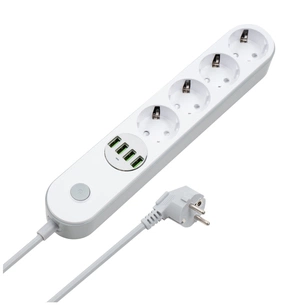 Мережевий фільтр живлення ColorWay CW-CHE44W, 4 розетки/4USB White 2M (CW-CHE44W) зображення 1