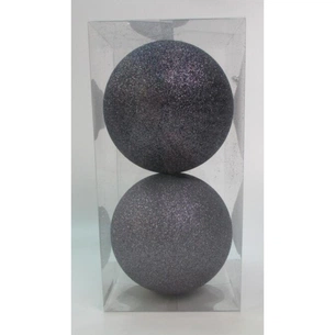 Ялинкова іграшка Novogod`ko 2 шт. графіт, гліттер 12 см (974429) зображення 1