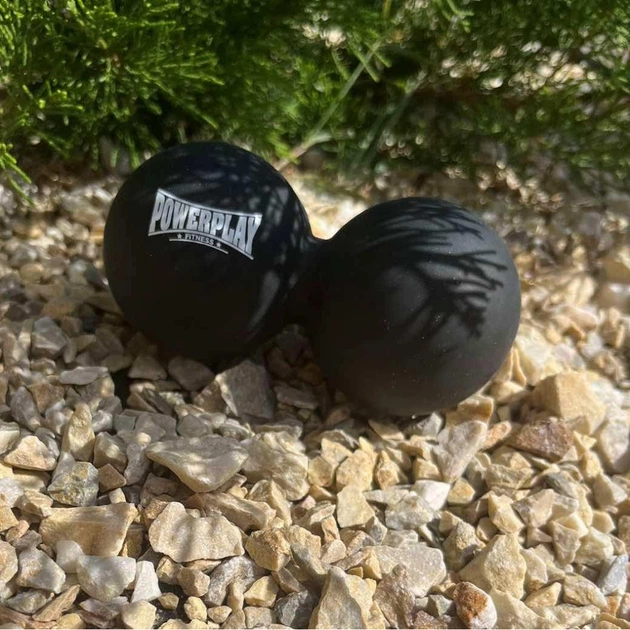 Масажний м'яч PowerPlay PP-4355 Silicone Lacrosse Peanut Ball (6.3х12.6см) Чорний (PP-4355_Black) - picture 4