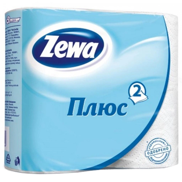 Туалетний папір Zewa Plus 2-шаровий Білий 4 шт (4605331003308) - изображение 1
