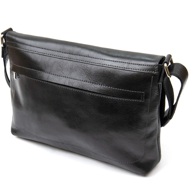 Сумка Grande Pelle Шкіряна чоловіча Чорна (11429) - зображення 5
