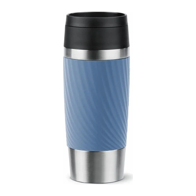 Термокружка Tefal Travel Mug Classic Twist, 360мл, нержавіюча сталь, блакитний (N2024510) - зображення 1