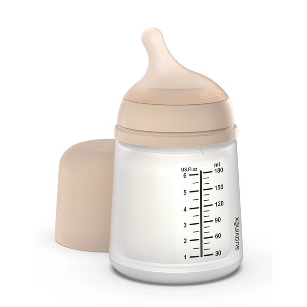 Набір для годування новонароджених Suavinex Zero. Zero Beige (пляшка 180 мл + пустушка) (308426) - picture 3