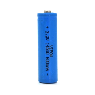 Акумулятор 14500 600mAh, LiFePO4, TipTop, 3.2V, Blue Vipow (IFR14500-600mAhTT / 21440) зображення 1