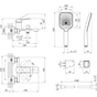 Душовий гарнітур Kroner Makon-C060 + змішувач Makon-C030-T+ змішувач Makon-C010 (CVS30155) - зменшене зображення 12