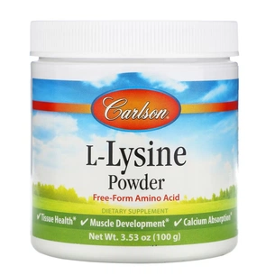 Амінокислота Carlson L-лізин у порошку, L-Lysine, Amino Acid Powder, 100 гр (CAR-06885) зображення 1