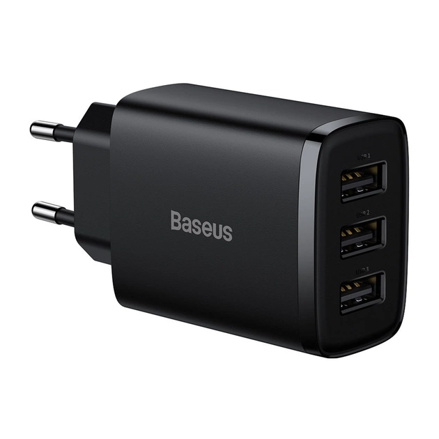 Зарядное устройство Baseus Compact Charger 3U Black (CCXJ020101) - изображение 1