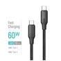 Дата кабель USB-C to USB-C 1.0m 3A 60W TPE embossed black ColorWay (CW-CBPDCC101-BK) - зменшене зображення 4