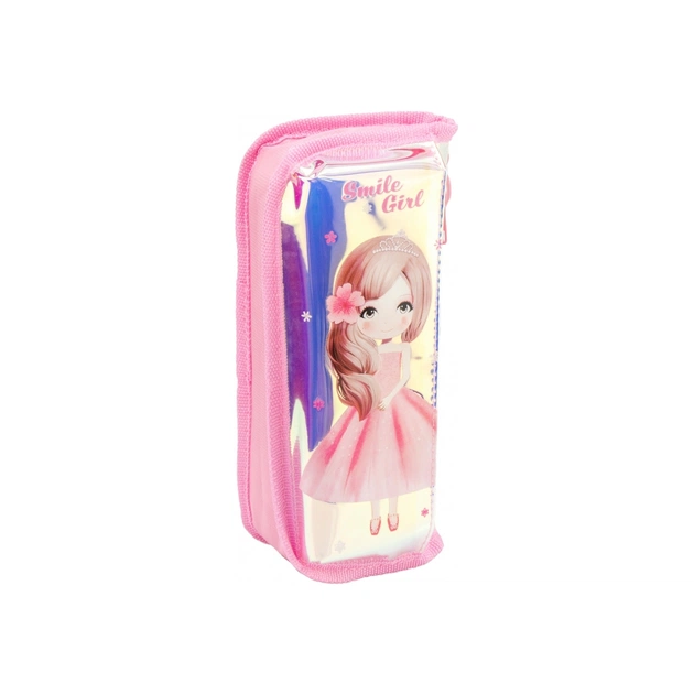 Пенал Cool For School Твердий з аплікацією 2 відділення Рожевий (7480-pink) - зображення 1