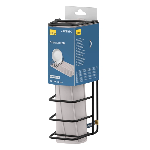 Сушарка для посуду Ardesto Minimalism 39х25х8см, силікон, метал, сірий (ARHK4102DR) - picture 5