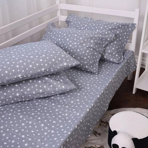 Постельное белье MirSon 012 Grey Stars Фланель 175х210 Двуспальный (2200009653124) - изображение 11