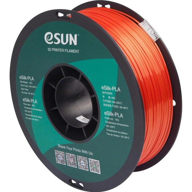 Пластик для 3D-принтера eSUN ePLA-Silk 1,75mm 1kg JACINTH (EPLA-SILK-P175JA1) - зображення 1