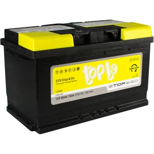 Акумулятор автомобільний Topla 80 Ah/12V EFB Euro (112 080) зображення 1