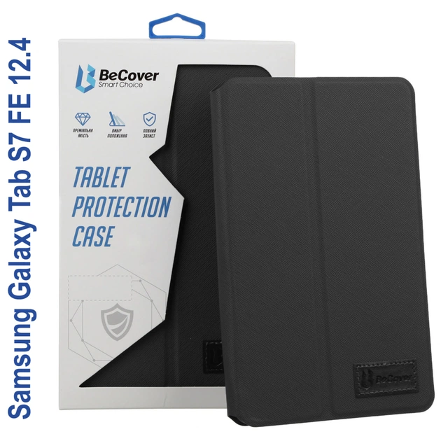 Чехол для планшета BeCover Samsung Tab S7 FE 12.4 SM-T730/SM-T735/S8 Plus 5G SM-X800/SM-X806 Black (706711) - изображение 1
