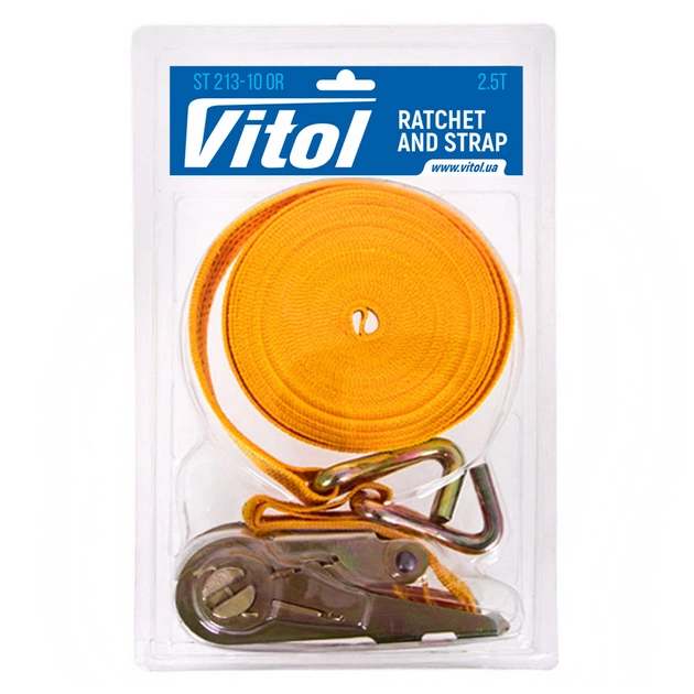 Стяжний ремінь VITOL 3т ST-213-10 OR 47мм х 10м (в пластику) (ST 213-10 OR) - picture 8