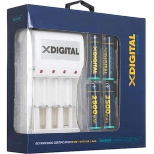 Зарядний пристрій для акумуляторів X-Digital KN-8003 + 4 Ni-MH 2500mAh зображення 1