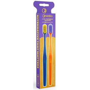 Зубна щітка Nordics 6580 Premium Blue + Orange 2 шт. (3800500324722) зображення 1