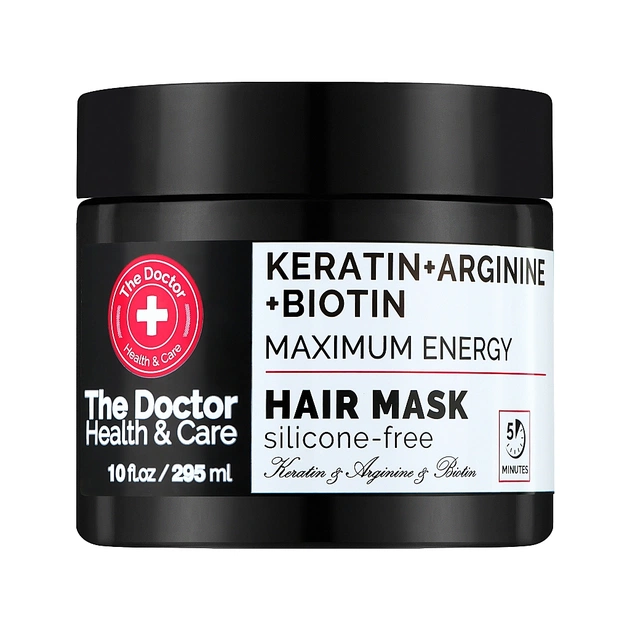 Маска для волос The Doctor Health & Care Keratin + Arginine + Biotin Maximum Energy 295 мл (8588006042566) - изображение 1