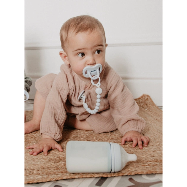 Бутылочка для кормления Suavinex Colour Essence, 240 мл, силіконова, 240 мл, фізіологічна соска повільний потік, , світло-блакитн (308653) - изображение 4