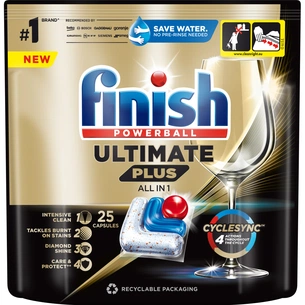 Таблетки для посудомийних машин Finish Ultimate Plus All in 1 25 шт. (5908252010721) зображення 1