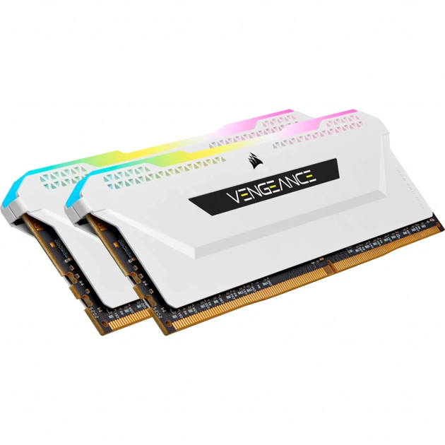Модуль пам'яті для комп'ютера DDR4 16GB (2x8GGB) 3600 MHz Vengeance RGB Pro SL White Corsair (CMH16GX4M2D3600C18W) - изображение 1