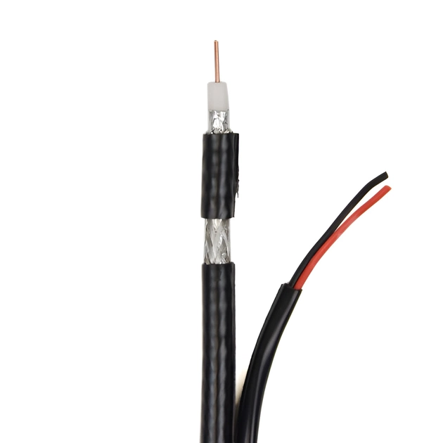 Кабель коаксіальний ATIS RG690-Cu+2*0.75 PE бухта 305м - зображення 1