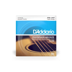 Струни для гітари D'Addario Phosphor Bronze Regular Light 12-String (10-47) (EJ38) зображення 1