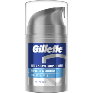 Бальзам після гоління Gillette 3 in 1 Hydrates & Soothes SPF+15 50 мл (8001090303929) изображение 1