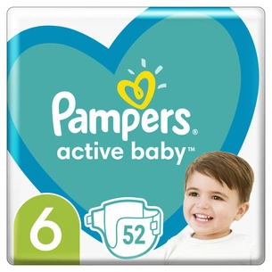 Підгузки Pampers Active Baby Extra Large Розмір 6 (13-18 кг) 52 шт (8001090948533) зображення 1