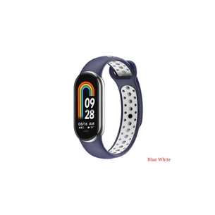 Ремінець до фітнес браслета BeCover Vents Style для Xiaomi Mi Smart Band 8 Blue-White (709419) зображення 1