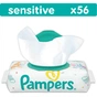 Дитячі вологі серветки Pampers Sensitive, 56 шт (4015400636649) - зменшене зображення 1