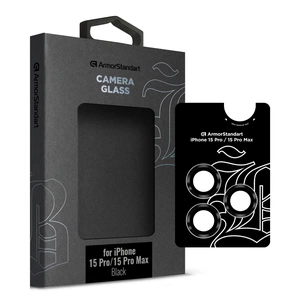 Скло захисне Armorstandart Camera glass Supreme Black Icon iPhone 15 Pro/15 Pro Max Black Titanium (ARM76591) зображення 1